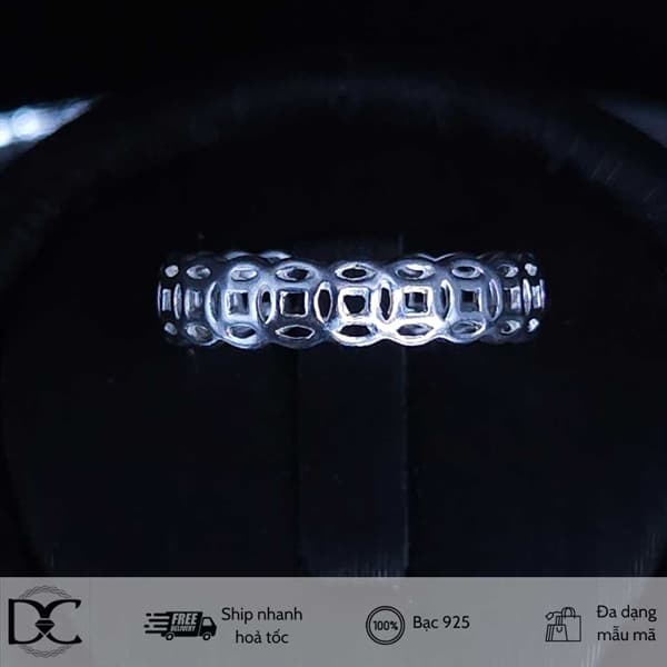 Nhẫn bạc Dazzy Charm nhẫn kim tiền mẫu 8