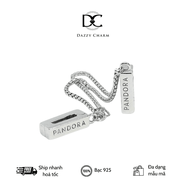 Charm chặn Dazzy vòng dẹp khóa dây xích bạc