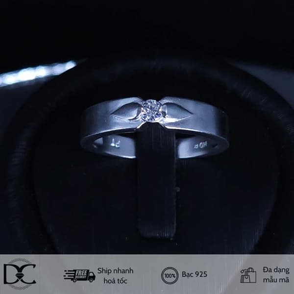 Nhẫn bạc Dazzy Charm nhẫn đôi mẫu 04